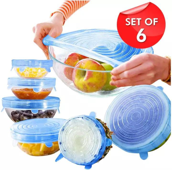 6Pcs Universal Food Silicone Cover Silicone Stretch Lids For Cookware Reusable Stretch Lids silicone lid covers silicone lids